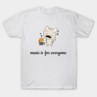 music lover cat with a mustache T-Shirt